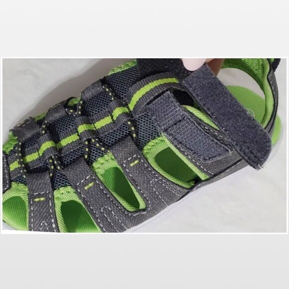 New Toddler Boys Size 9 Grey & Green Sandals - Picture 5 of 15